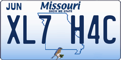 MO license plate XL7H4C