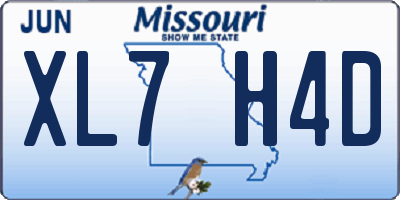 MO license plate XL7H4D