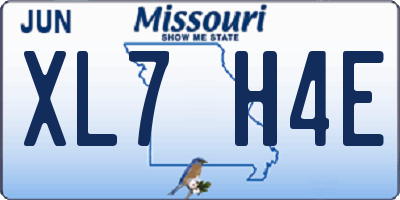 MO license plate XL7H4E