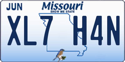 MO license plate XL7H4N
