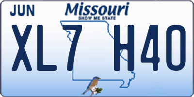 MO license plate XL7H4O