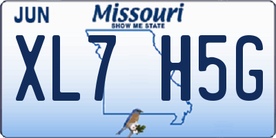 MO license plate XL7H5G