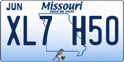 MO license plate XL7H5O