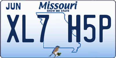 MO license plate XL7H5P