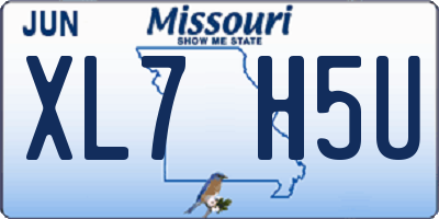 MO license plate XL7H5U
