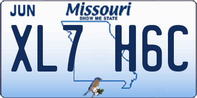 MO license plate XL7H6C