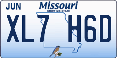 MO license plate XL7H6D