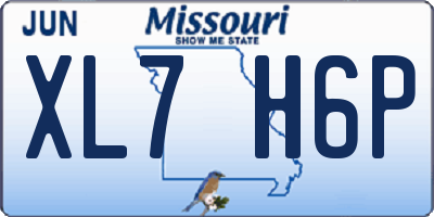 MO license plate XL7H6P