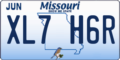 MO license plate XL7H6R