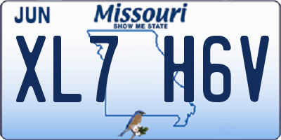 MO license plate XL7H6V