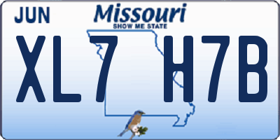 MO license plate XL7H7B