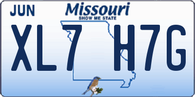 MO license plate XL7H7G