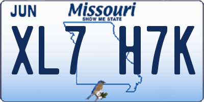MO license plate XL7H7K