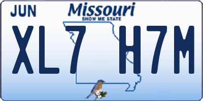MO license plate XL7H7M