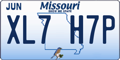 MO license plate XL7H7P