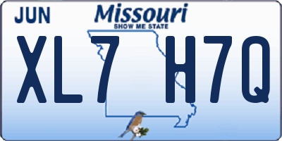 MO license plate XL7H7Q