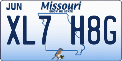 MO license plate XL7H8G