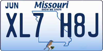 MO license plate XL7H8J