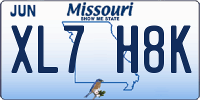 MO license plate XL7H8K