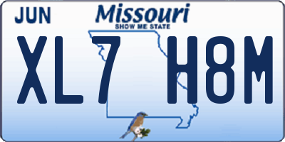 MO license plate XL7H8M