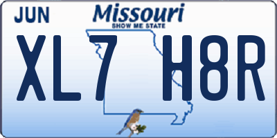 MO license plate XL7H8R