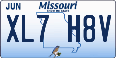 MO license plate XL7H8V