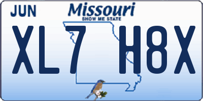 MO license plate XL7H8X