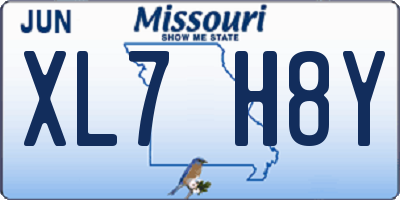 MO license plate XL7H8Y