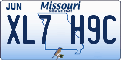 MO license plate XL7H9C