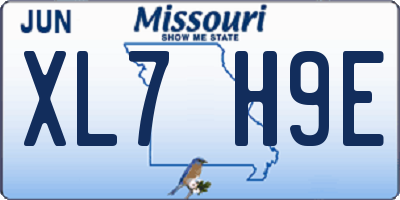 MO license plate XL7H9E