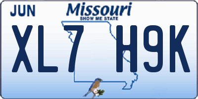 MO license plate XL7H9K