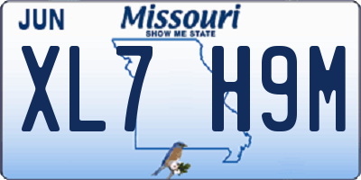 MO license plate XL7H9M