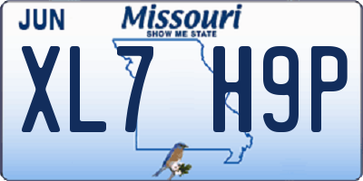 MO license plate XL7H9P