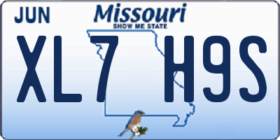 MO license plate XL7H9S