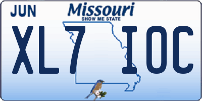 MO license plate XL7I0C