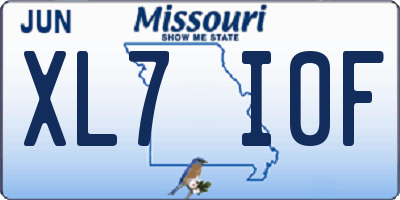 MO license plate XL7I0F