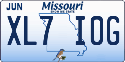 MO license plate XL7I0G