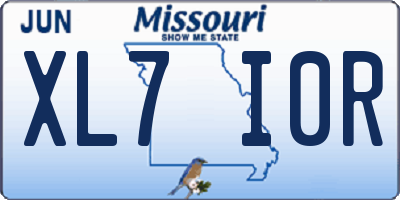MO license plate XL7I0R