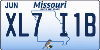 MO license plate XL7I1B