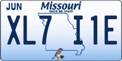 MO license plate XL7I1E