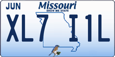 MO license plate XL7I1L