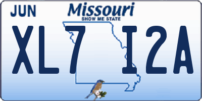 MO license plate XL7I2A