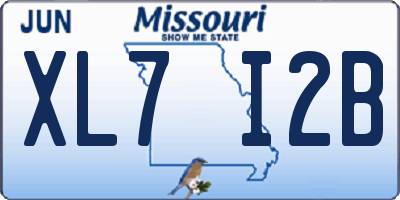 MO license plate XL7I2B