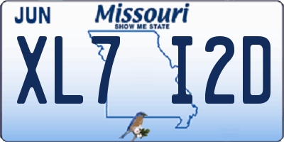 MO license plate XL7I2D