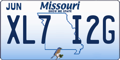 MO license plate XL7I2G