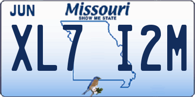 MO license plate XL7I2M