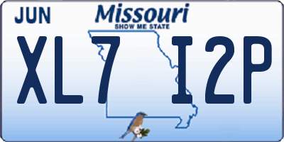 MO license plate XL7I2P