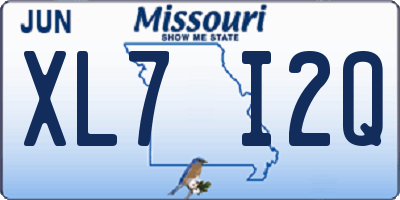 MO license plate XL7I2Q