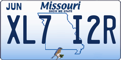 MO license plate XL7I2R