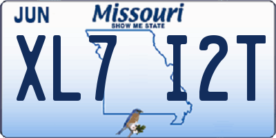 MO license plate XL7I2T
